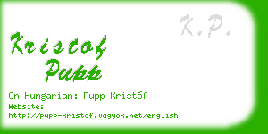 kristof pupp business card